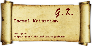 Gacsal Krisztián névjegykártya
