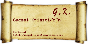 Gacsal Krisztián névjegykártya