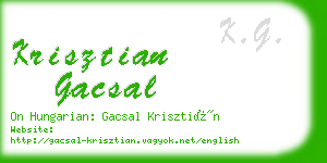 krisztian gacsal business card